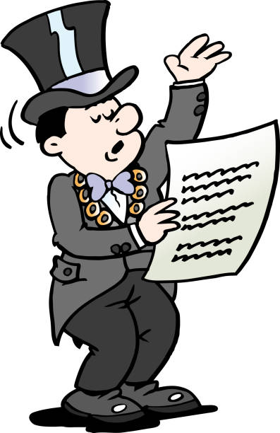 Cartoon Vector Illustration Of A Mayor Reading A Notice