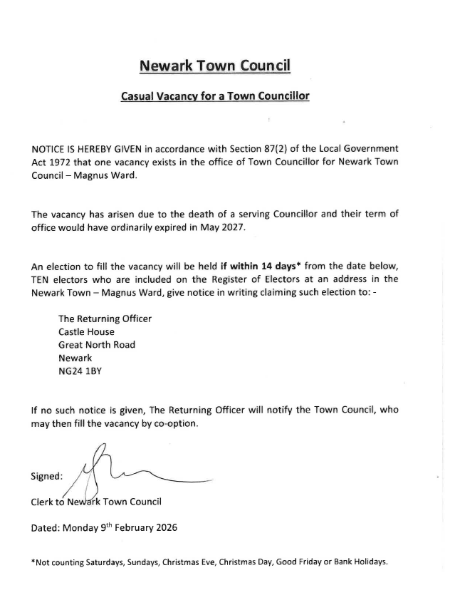 Notice Of Casual Vacancy